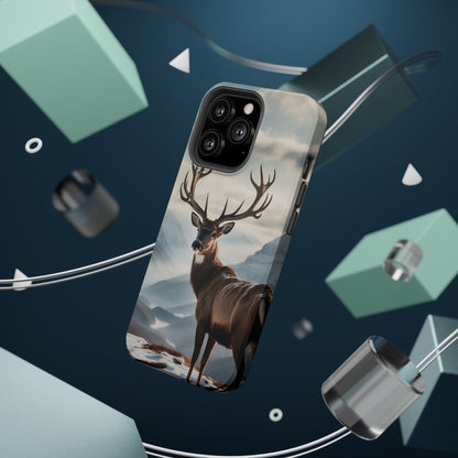 Alpine Majesty: Stag in Snow – MagSafe iPhone Case