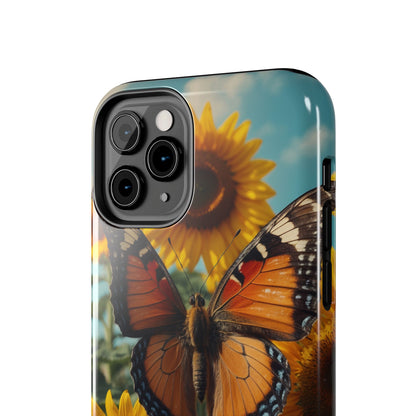 Vibrant Butterfly & Sunflower – iPhone Case