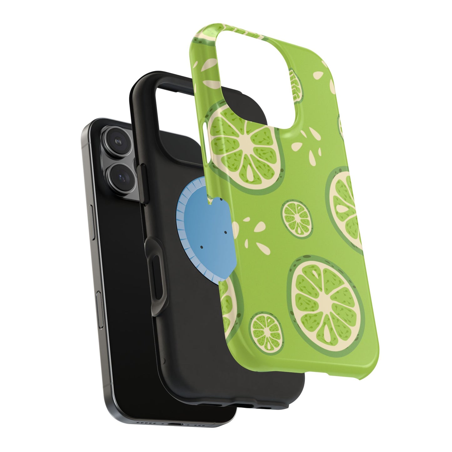 Zesty Lime Splash Tough MagSafe iPhone Case – Fresh Citrus Design, Dual-Layer Protection