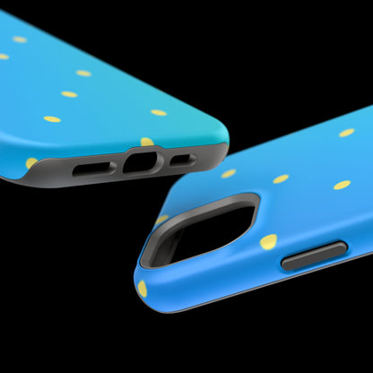 Blue Ocean Gradient Polka Dots MagSafe iPhone Case – Shockproof, Smooth Matte Finish, Dual-Layer Design