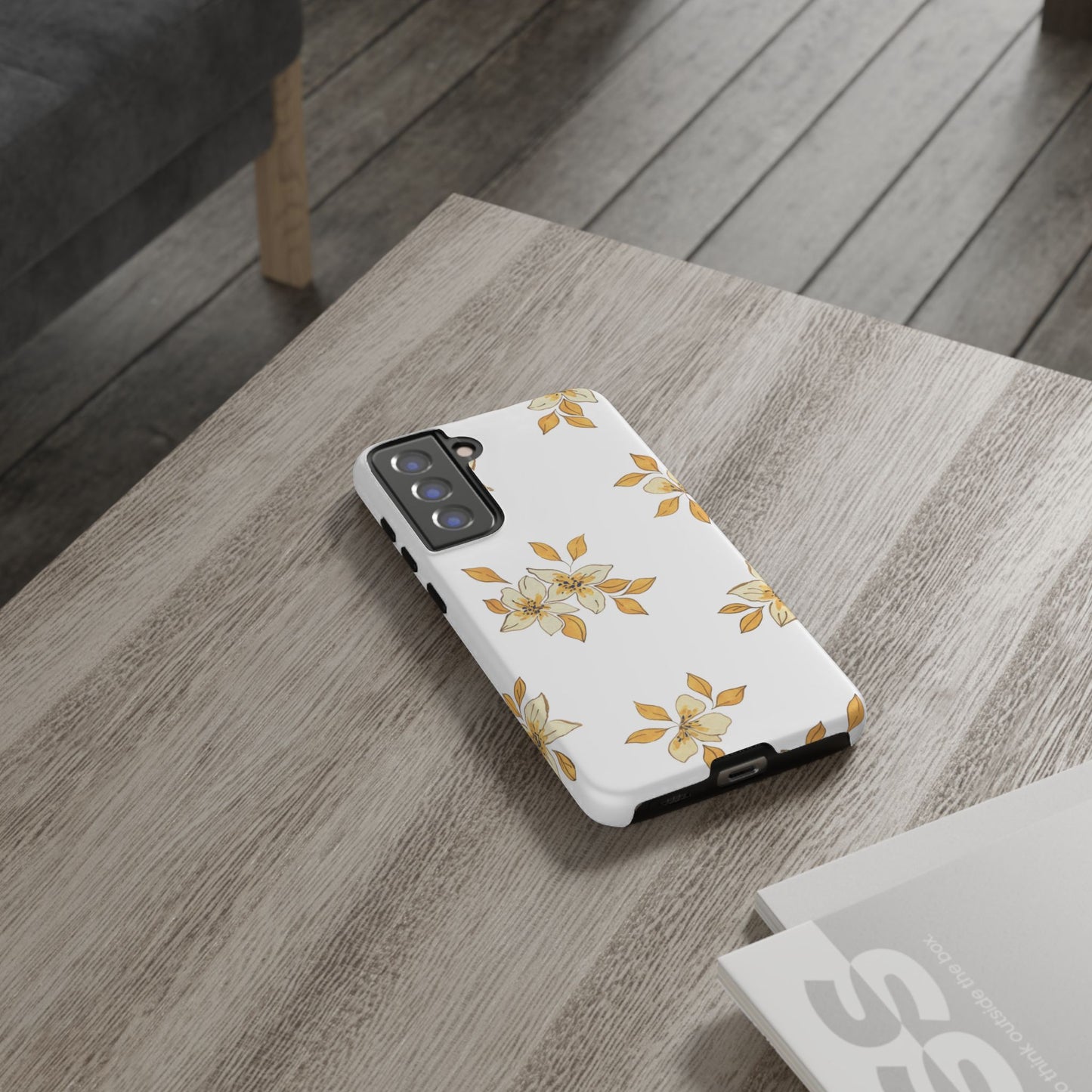 Delicate Yellow Blossom Samsung Galaxy Case – Minimalist Floral Design with Matte Finish