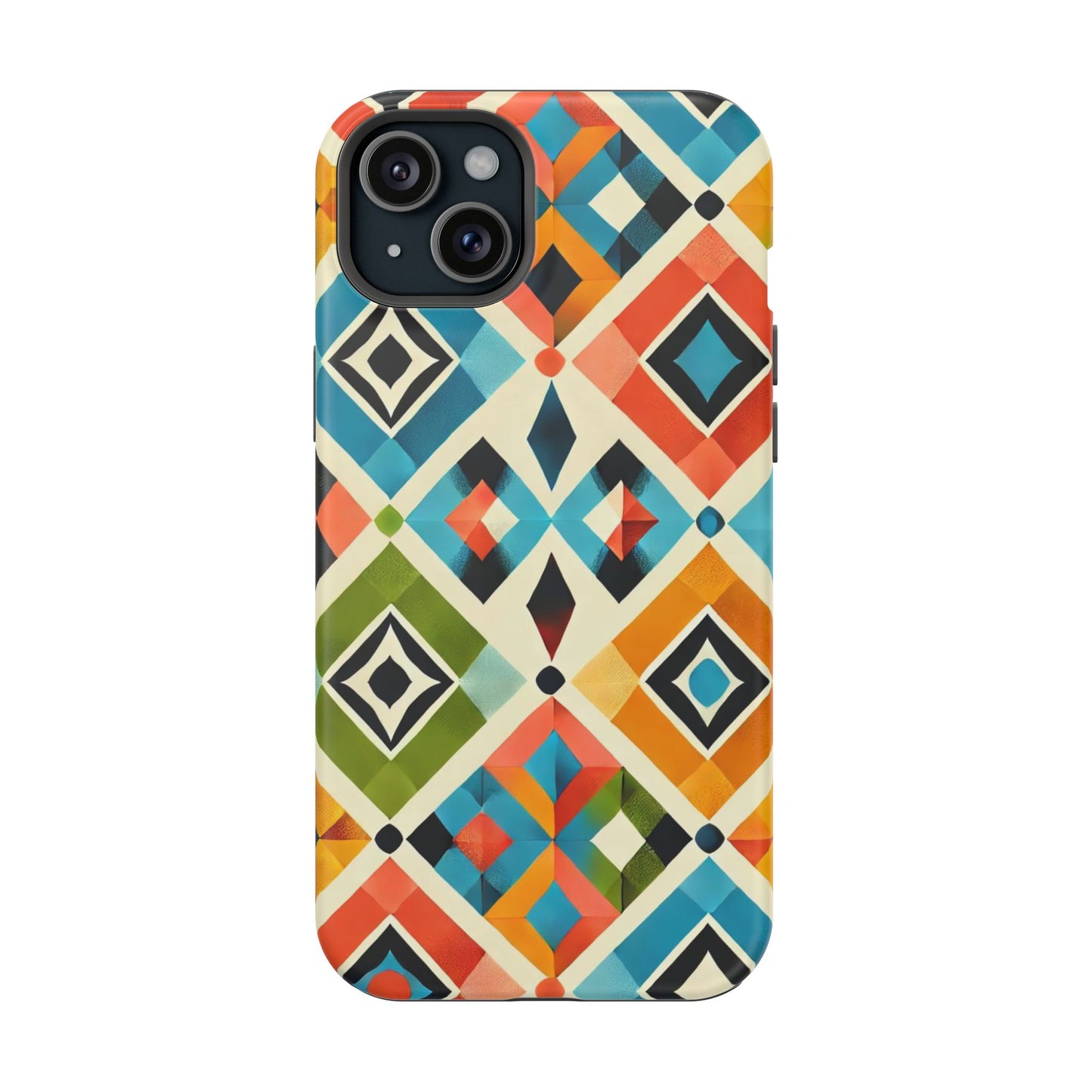 Harlequin Geometric MagSafe iPhone Case - Vibrant Abstract Protective Cover