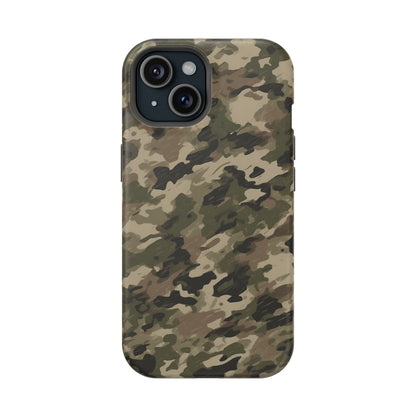 Classic Light Brown Camouflage – MagSafe iPhone Case with Rugged Elegance