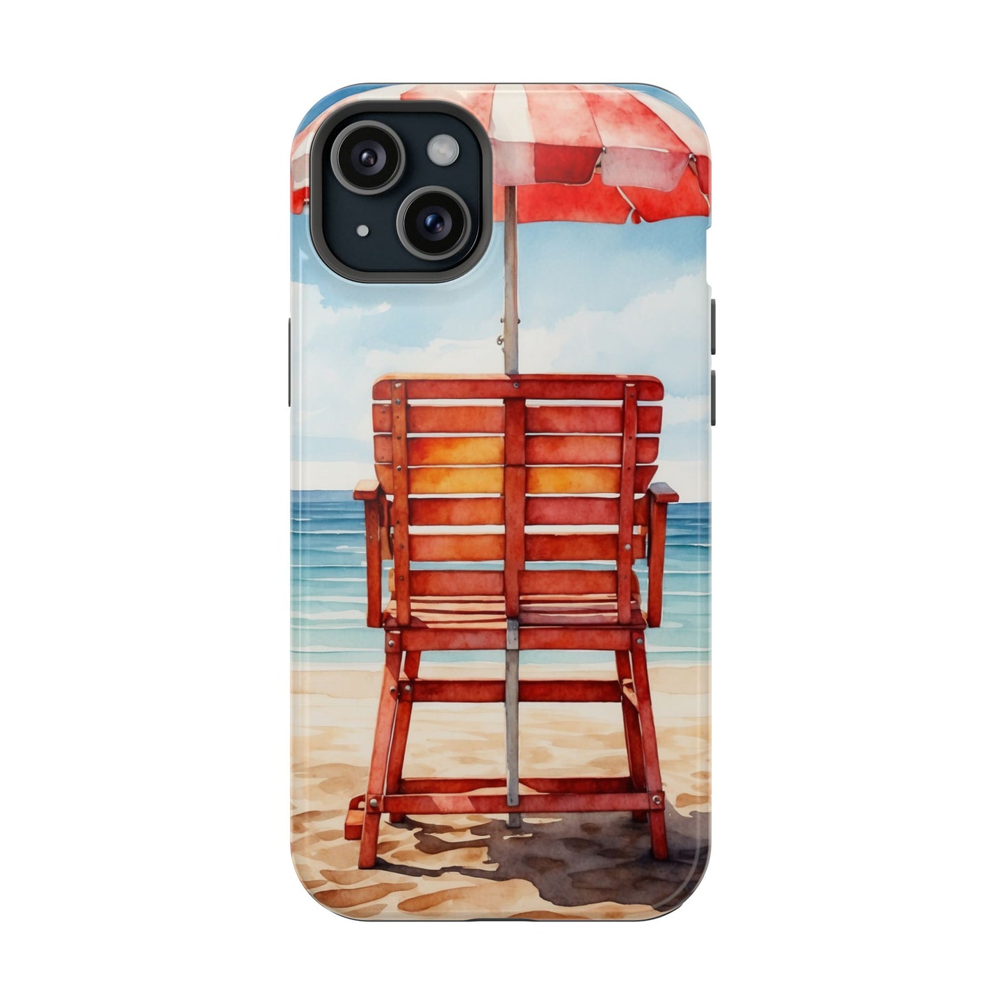 Beachfront Sunset Lounge MagSafe iPhone Case – Rearview Edition