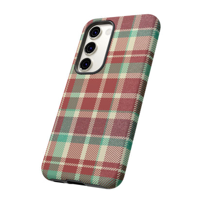 Vintage Plaid in Red & Cream – Samsung Galaxy Case with Timeless Style