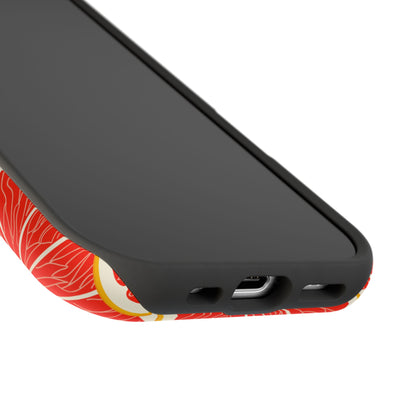 Ruby Grapefruit Pop Tough MagSafe iPhone Case – Vibrant Citrus Design, Shock-Resistant Protection