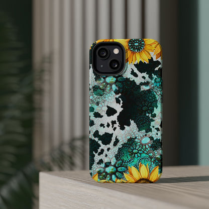 Boho Turquoise Sunflower Lace - MagSafe iPhone Series Case