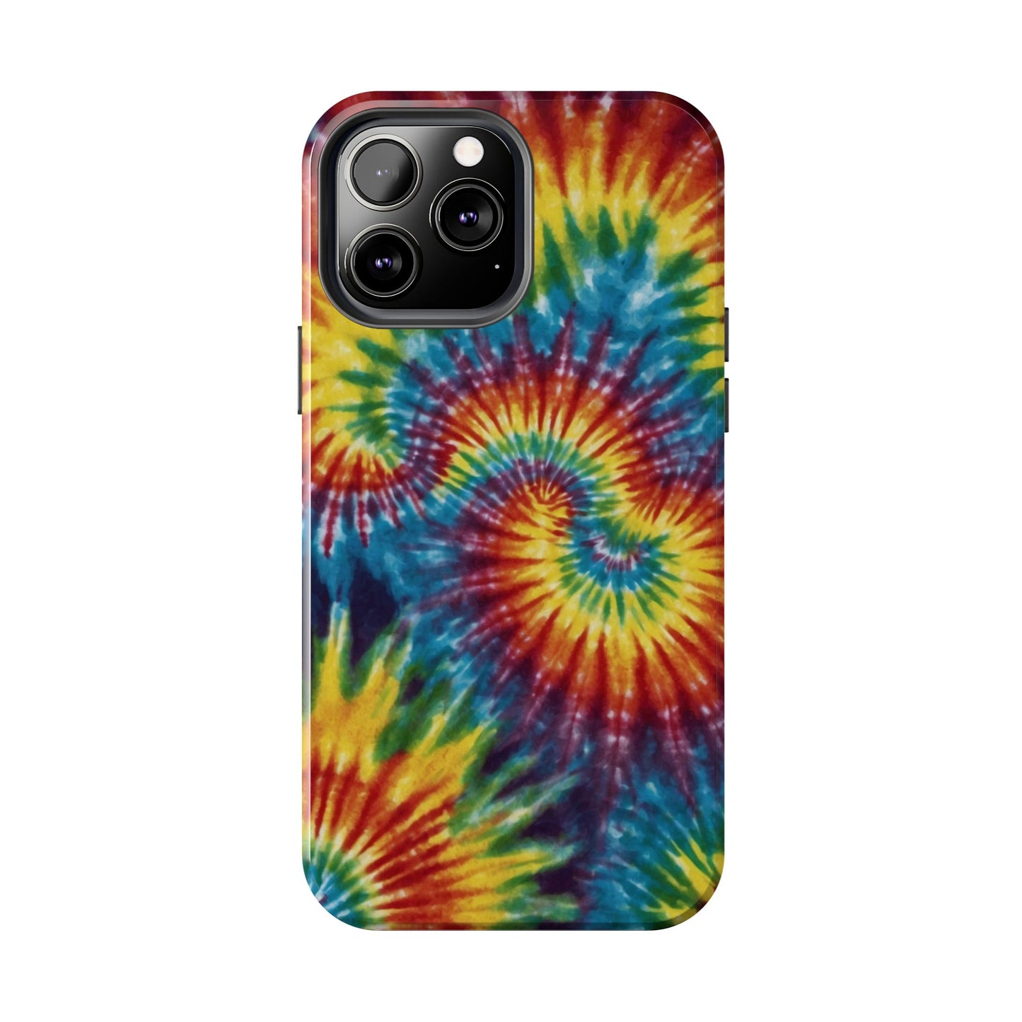 Retro Tie-Dye Swirl iPhone Case – Rainbow Spiral Design