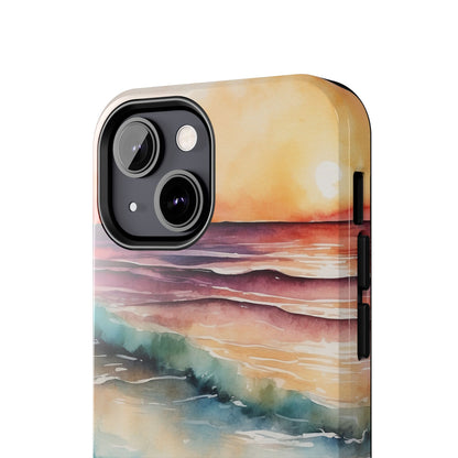 Sunset Waves iPhone Case – Vibrant Watercolor Design