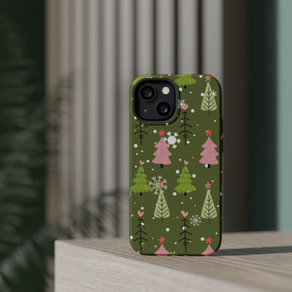 Whimsical Christmas Tree Pattern – MagSafe Phone Series Case