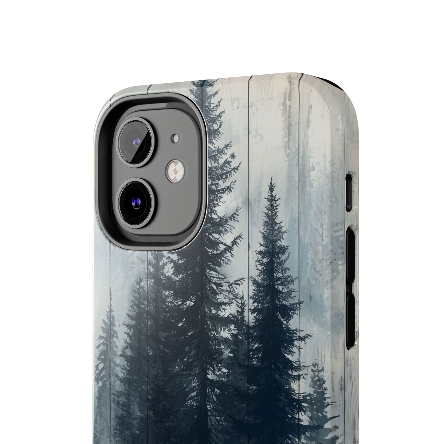 Rustic Pine Forest iPhone Case - Blue Toned Woodland Country Design