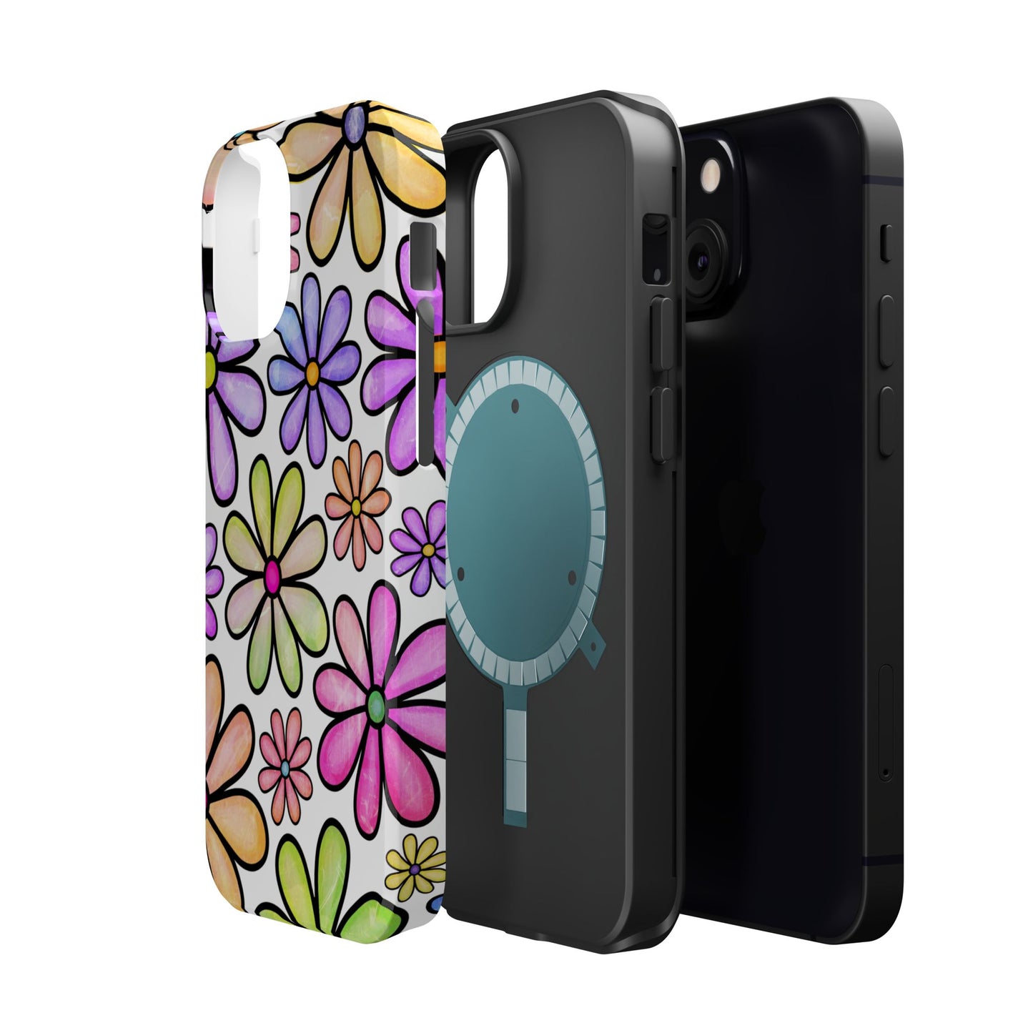 Pastel Daisy Dream MagSafe iPhone Case – Slim Profile, Glossy Finish