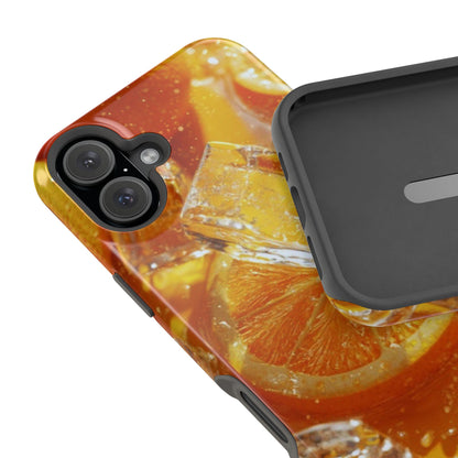 Citrus Orange Splash MagSafe iPhone Case – Dual-Layer Tough Protection, Vibrant Summer Design