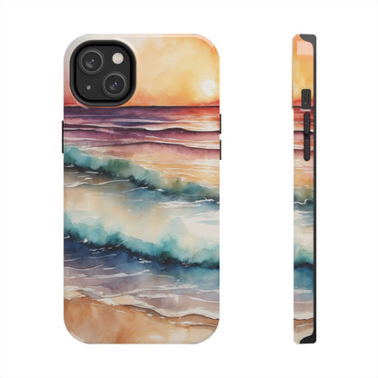 Sunset Waves iPhone Case – Vibrant Watercolor Design