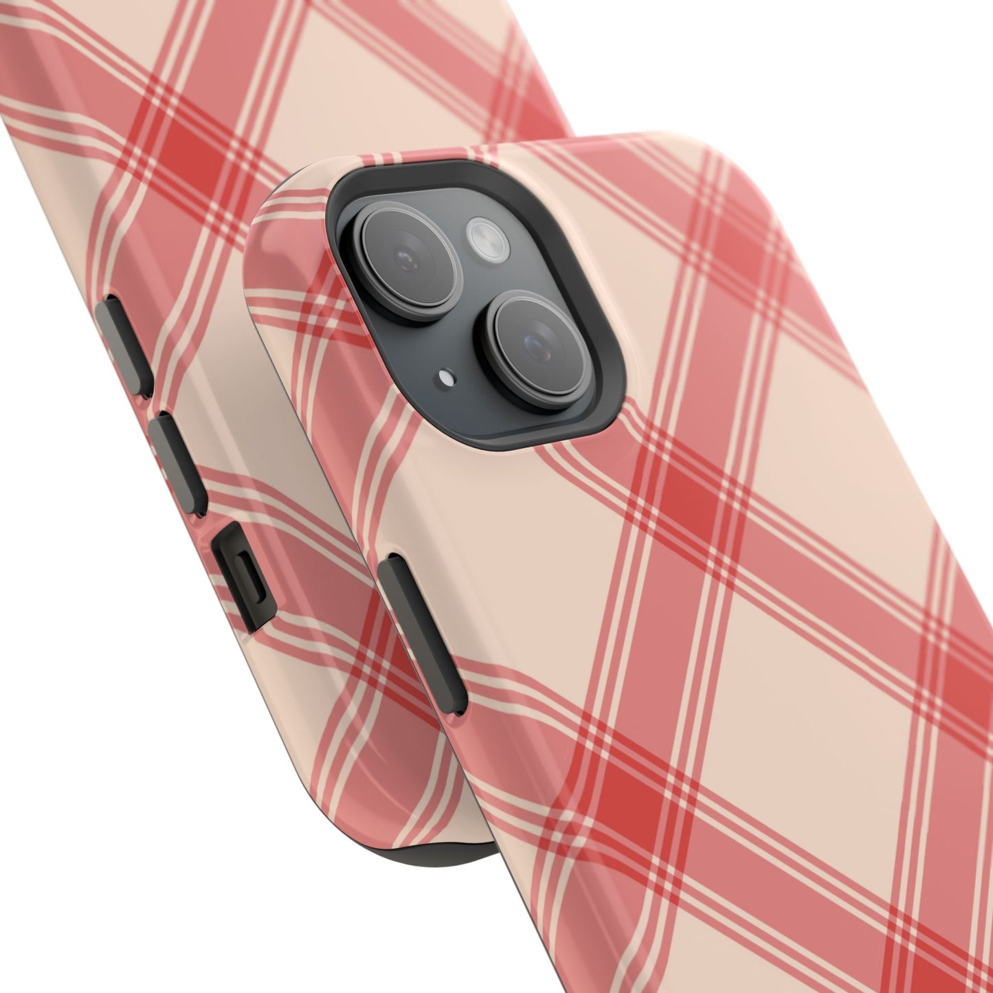 Soft Peachy Red Plaid MagSafe Case