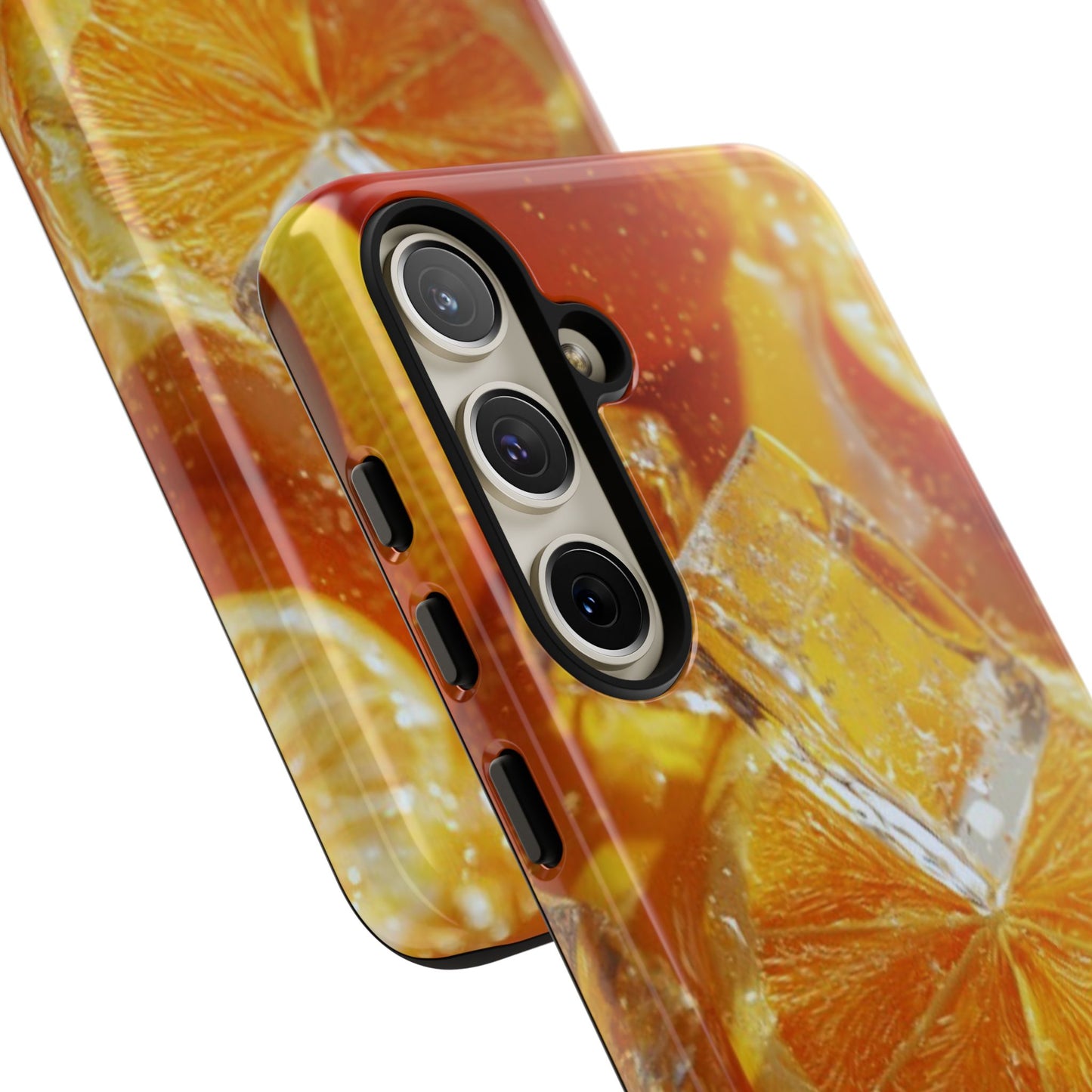 Citrus Orange Splash Samsung Galaxy Case – Dual-Layer Tough Protection, Vibrant Summer Design