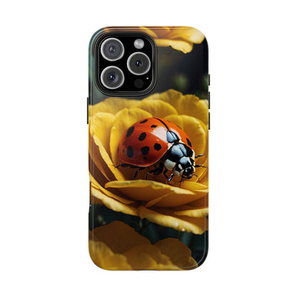 iPhone Case: Ladybug on Yellow Petals