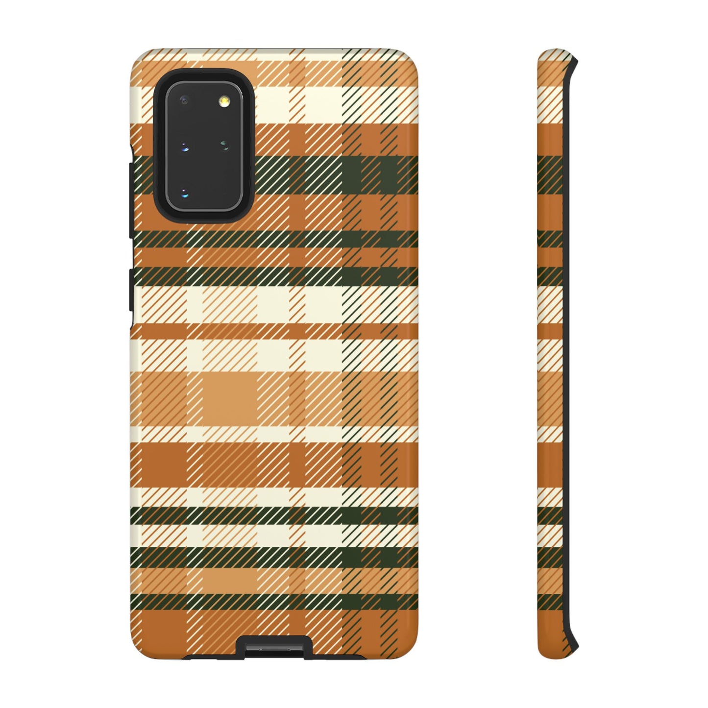 Samsung Galaxy Case - Pumpkin Spice Plaid Design