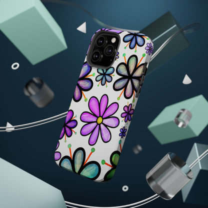 Whimsical Lavender Floral MagSafe iPhone Case – Ultra-Slim, High-Gloss Finish