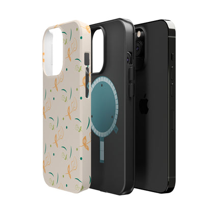 Soft Pastel Abstract Floral Tough MagSafe iPhone Case – Playful Minimalist Design with Dual-Layer Protection