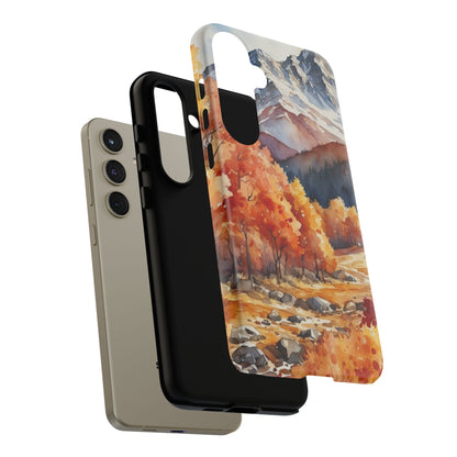 Watercolor Autumn Forest and Mountains - Samsung Galaxy Case