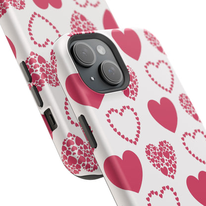 Clustered Pink Hearts MagSafe iPhone Case