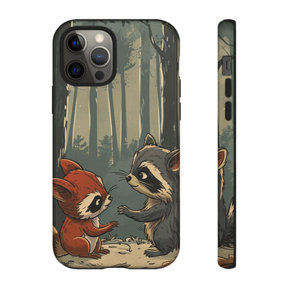 Whimsical Woodland Raccoons Phone Case