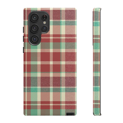 Vintage Plaid in Red & Cream – Samsung Galaxy Case with Timeless Style