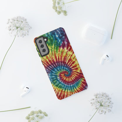 Colorful Retro Tie-Dye Samsung Galaxy Case – Spiral Rainbow Design