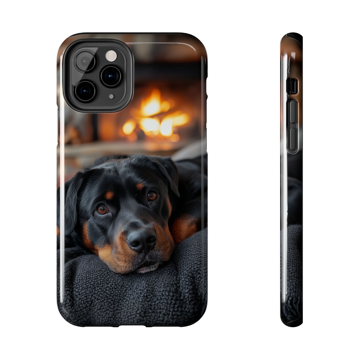 Warm Rottweiler by the Fireplace Samsung Galaxy Case – Rustic Charm for Dog Lovers