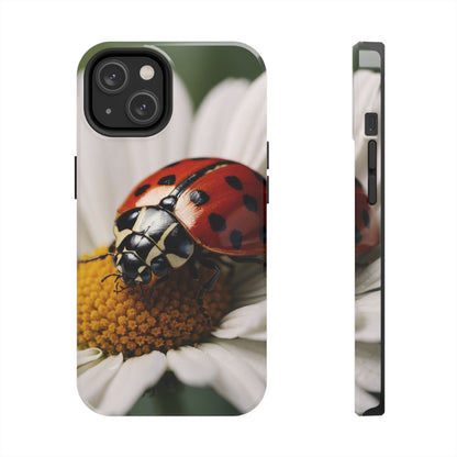 iPhone Case: Ladybug on White Daisy