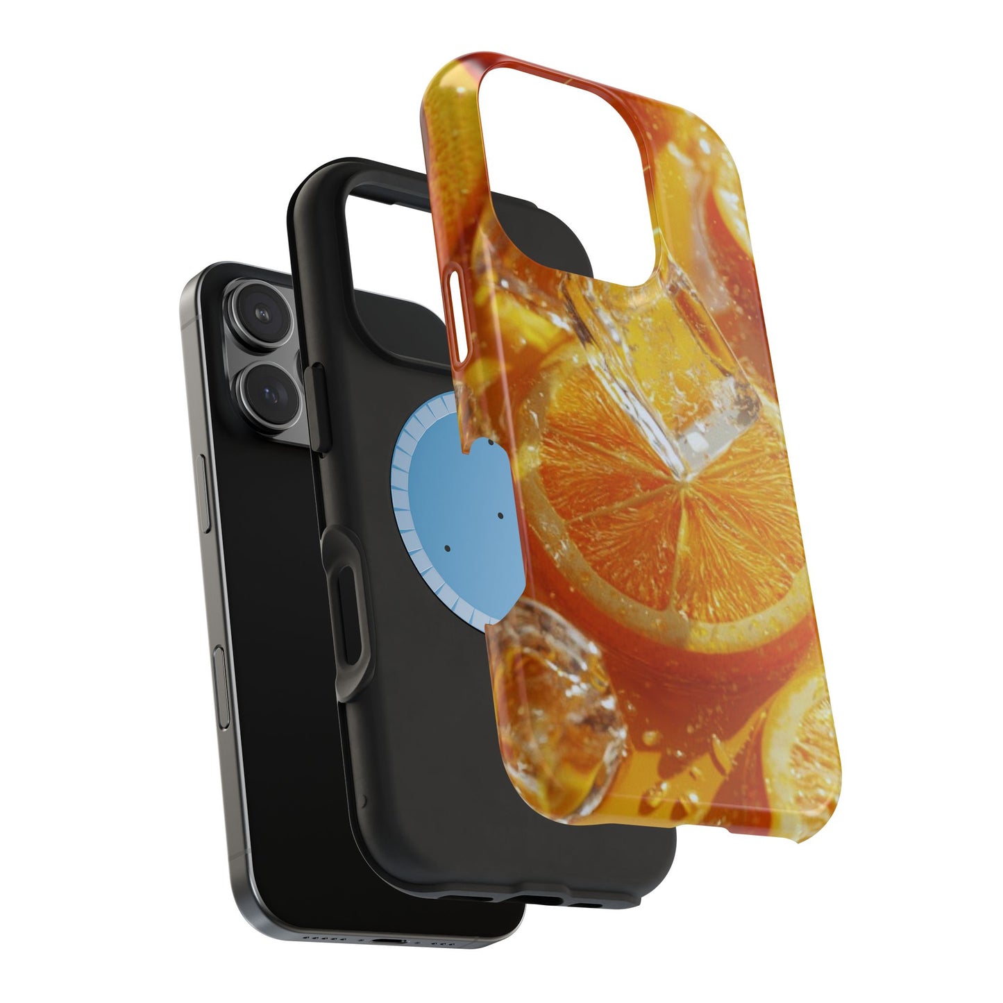 Citrus Orange Splash MagSafe iPhone Case – Dual-Layer Tough Protection, Vibrant Summer Design