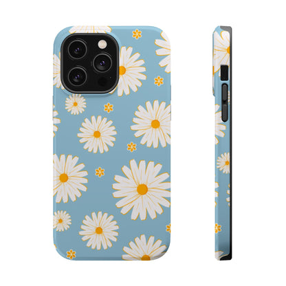 Bright Daisy MagSafe iPhone Case – Light Blue Background, Shockproof and Slim Design