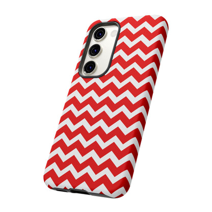 Bold Red & White Chevron – Modern Geometric Samsung Galaxy Case