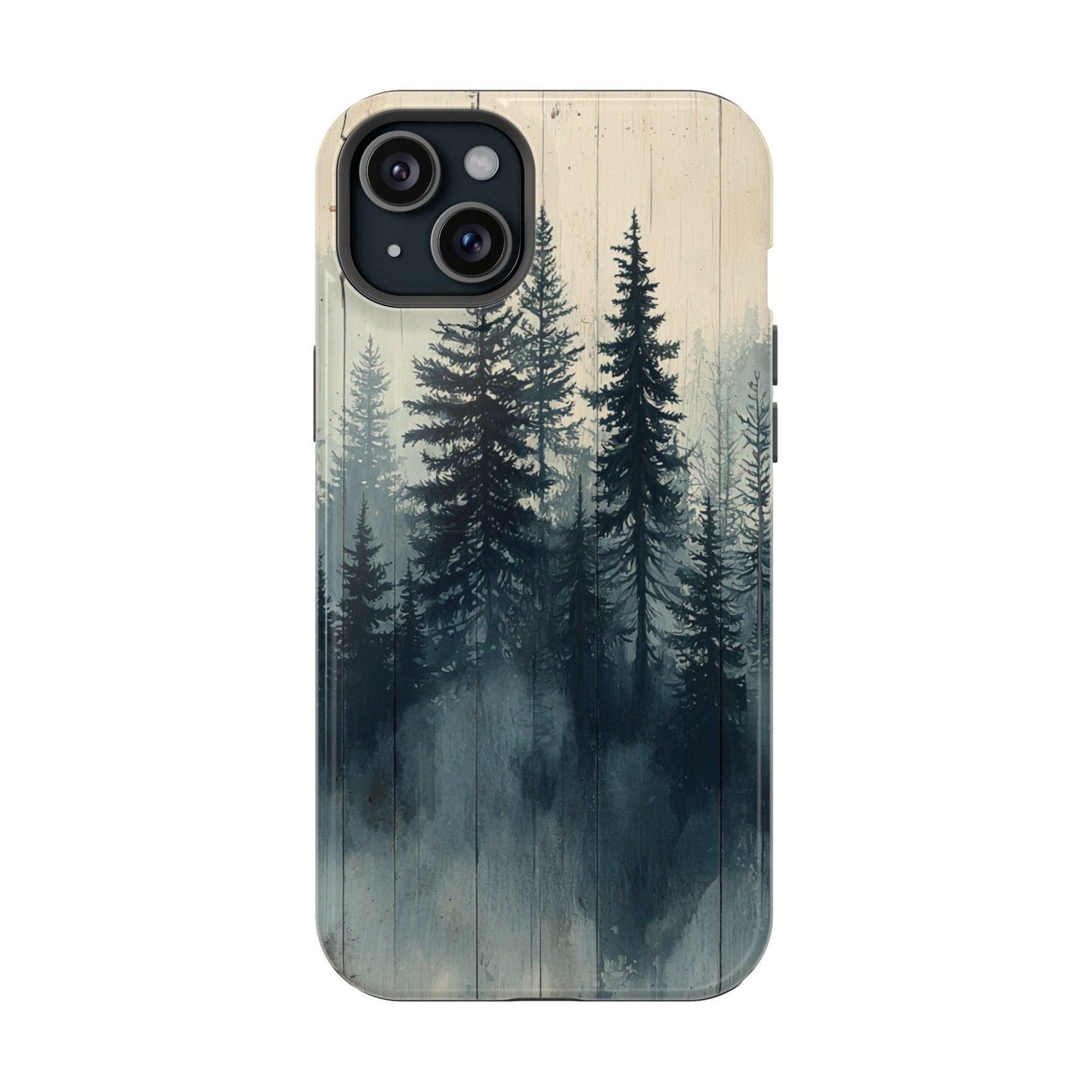 Misty Forest Wood MagSafe iPhone Case - Nature-Inspired Protective Cover