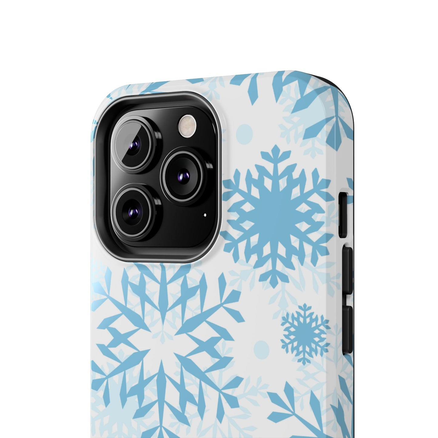 Frosty Blue Snowflakes iPhone Case – Shockproof, Smooth Matte Finish, Dual-Layer Design