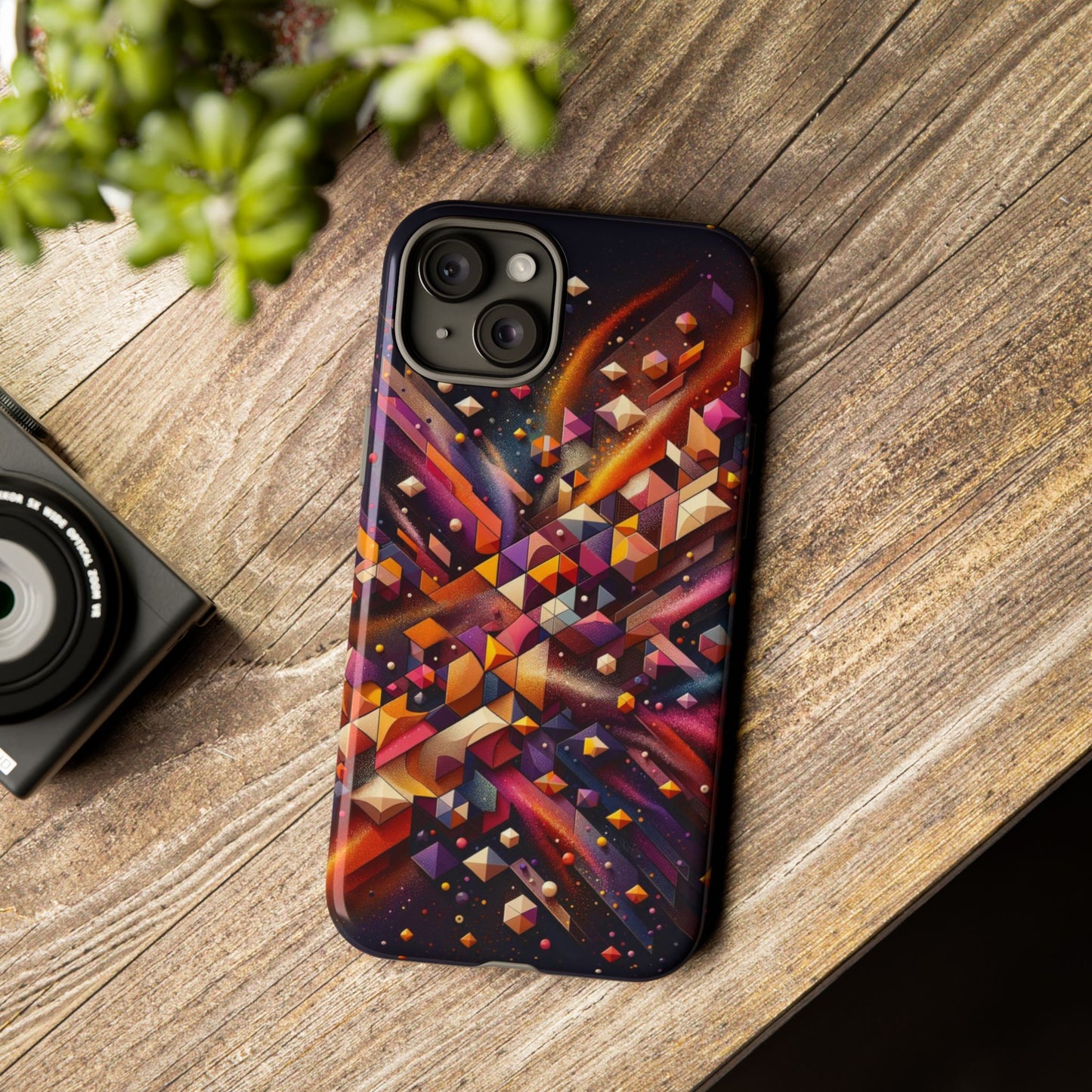 Vibrant Geometric Case | Futuristic Cosmic Art