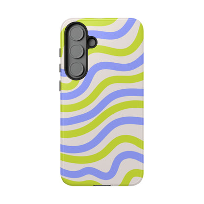 Neon Wave Samsung Galaxy Case – Bold Dual-Layer Protection with 70s-Inspired Vibe