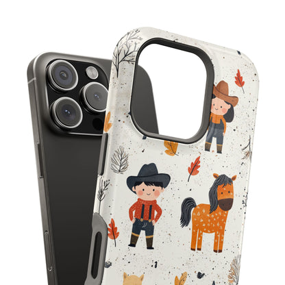 Cowboy Adventures Tough MagSafe iPhone Case – Cute Western Theme, Dual-Layer Protection