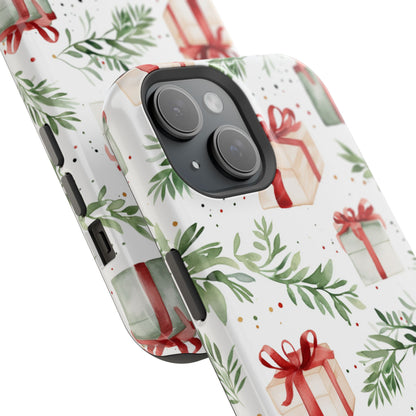 Watercolor Holiday Gifts & Greenery - MagSafe iPhone Series Case