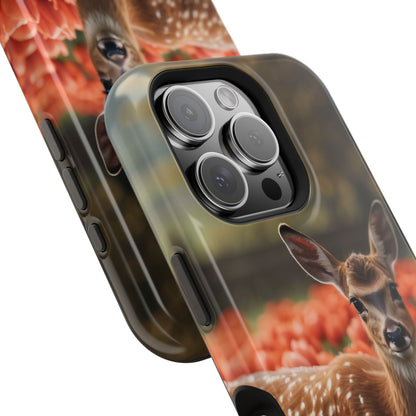 Fawn Among Tulips MagSafe iPhone Case