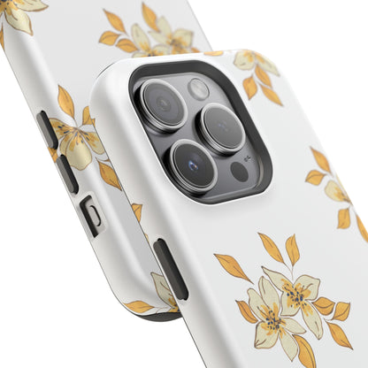 Delicate Yellow Blossom MagSafe iPhone Case – Minimalist Floral Design with Matte Finish