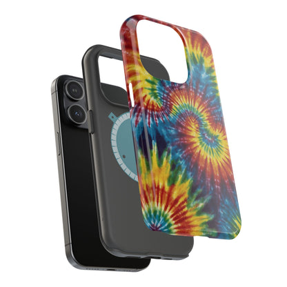 Retro Rainbow Tie-Dye MagSafe Case – Swirl Design