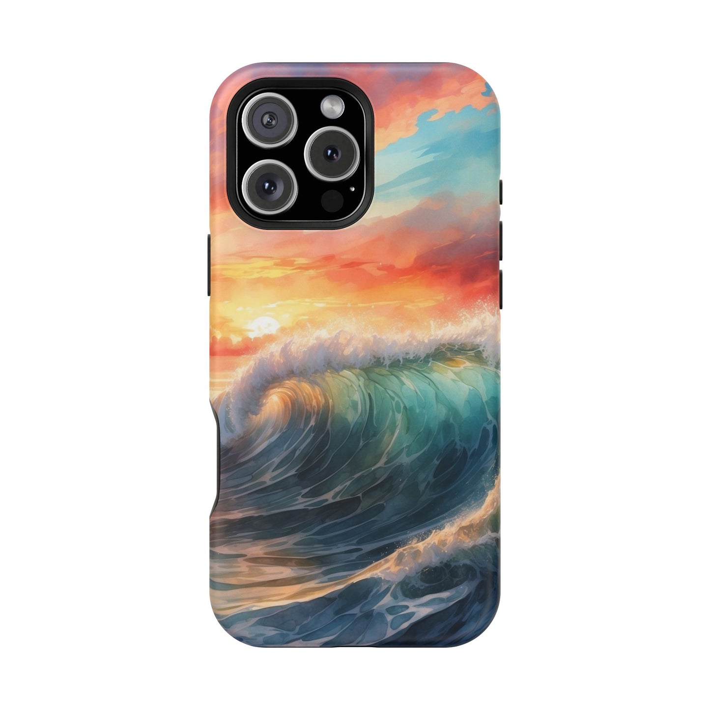 Ocean Wave Sunset MagSafe iPhone Case – Coastal Vibes Design