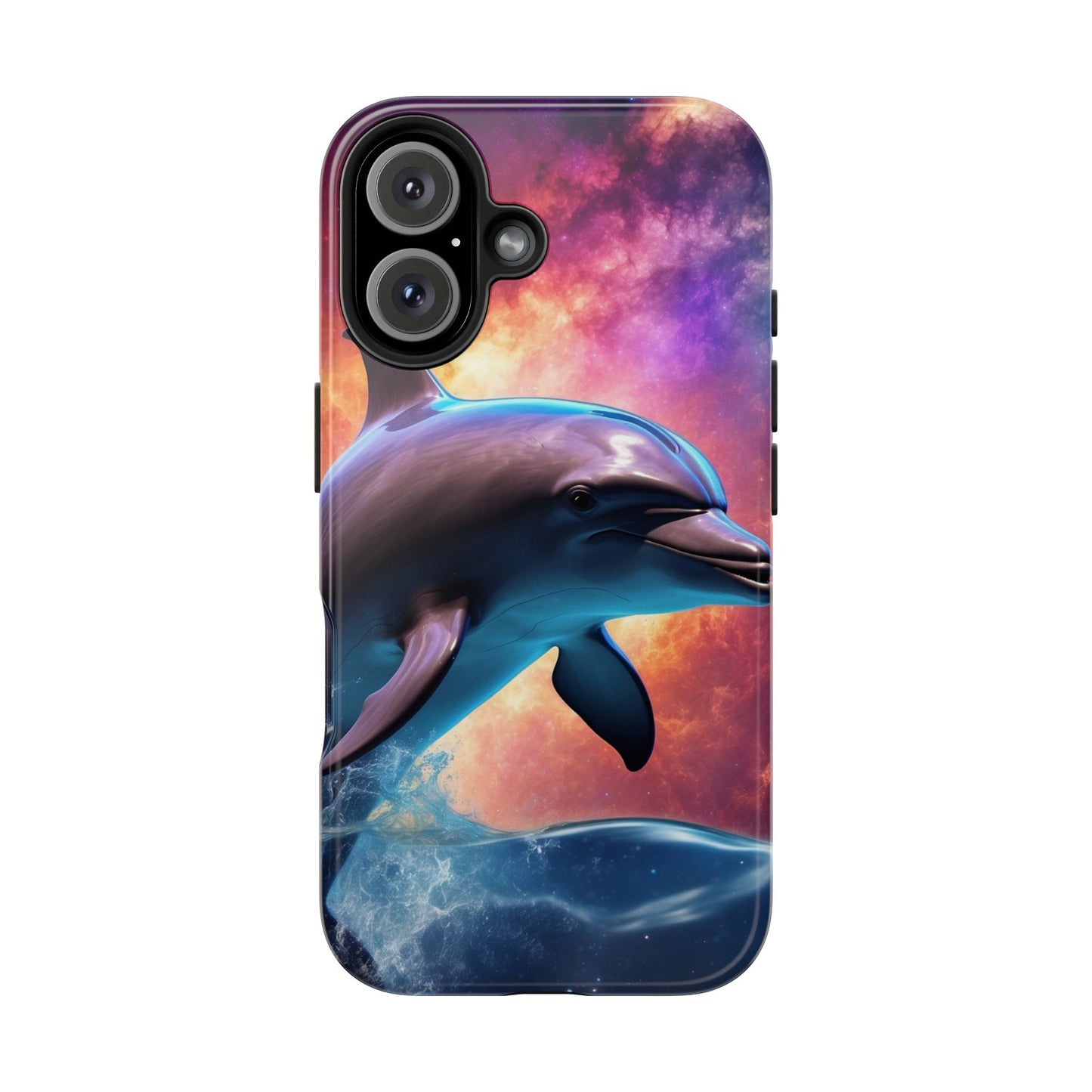 Cosmic Dolphin Galaxy Art - iPhone Case