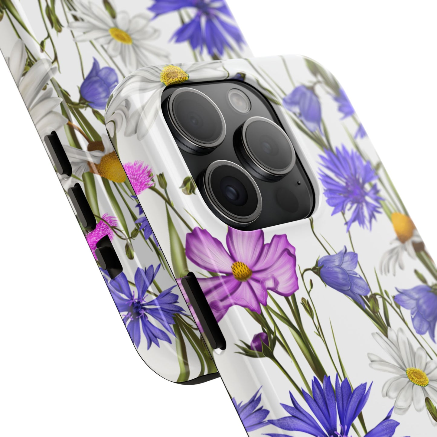 Wildflower Meadow iPhone Case – Purple, Blue, and White Floral Design