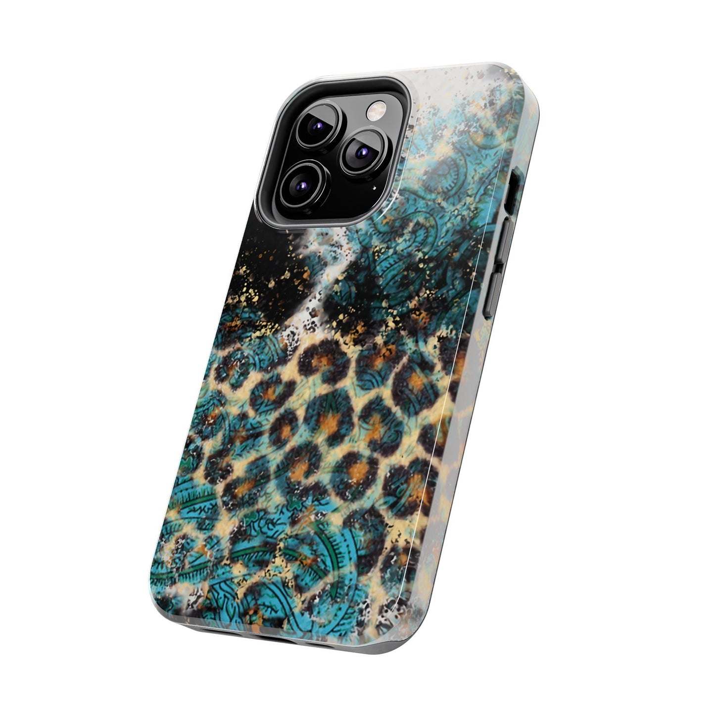 Turquoise Paisley Cowhide Leopard - iPhone Series Case