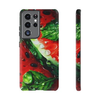 Juicy Watermelon & Mint Samsung Galaxy Case – Tough Dual-Layer, Vibrant Summer Design