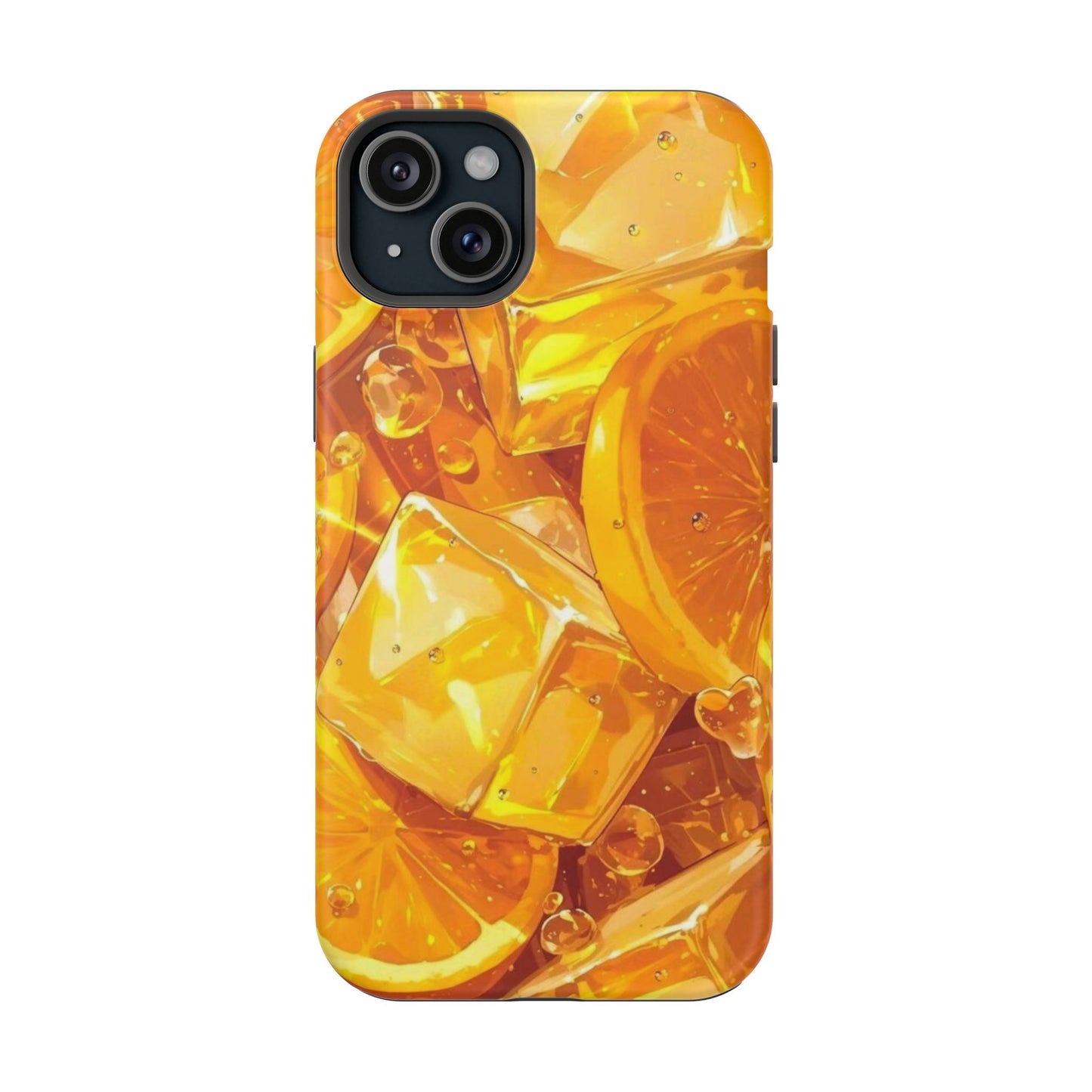 Citrus Splash MagSafe iPhone Case – Bright Orange Slices & Ice, Dual-Layer Protection