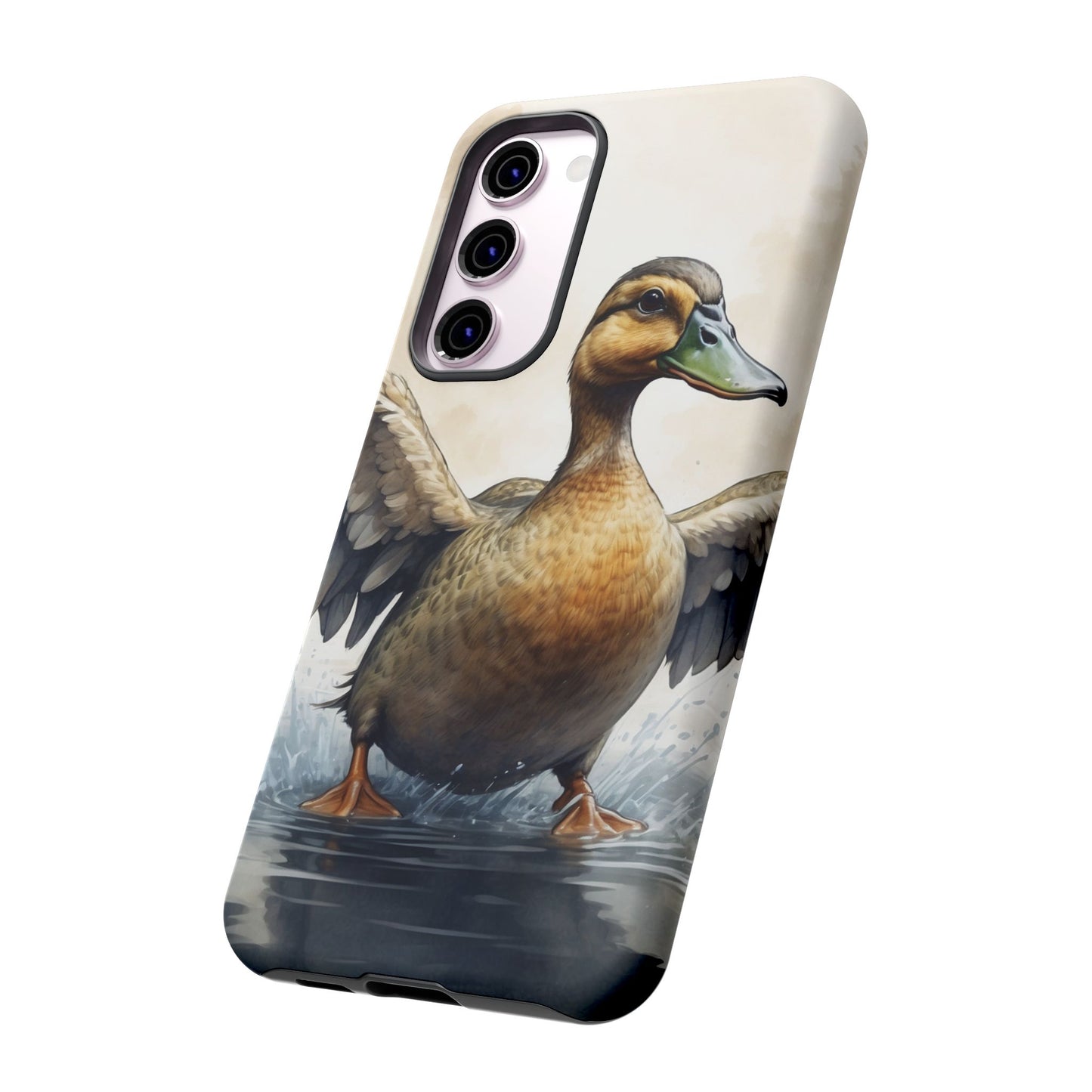 Graceful Duck in Watercolor Scene - Samsung Galaxy Case